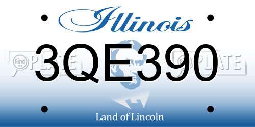 3QE390 Illinois License Plate