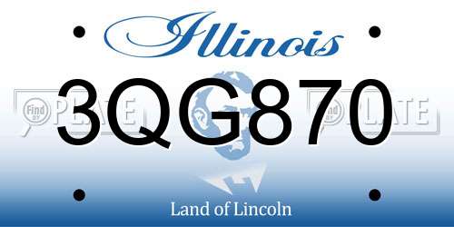 3QG870 Illinois License Plate