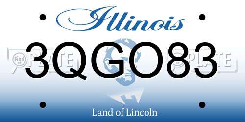 3QGO83 Illinois License Plate