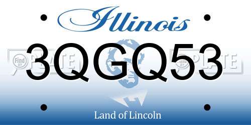 3QGQ53 Illinois License Plate