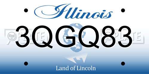 3QGQ83 Illinois License Plate