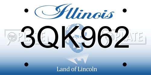 3QK962 Illinois License Plate