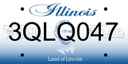 3QLQ047 Illinois License Plate