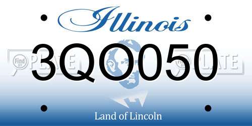 3QO050 Illinois License Plate