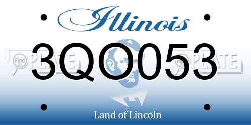 3QO053 Illinois License Plate