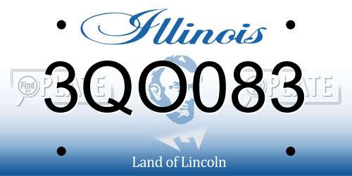 3QO083 Illinois License Plate