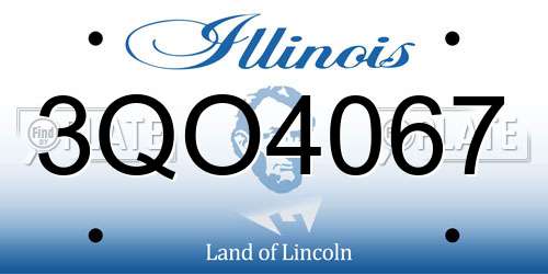 3QO4067 Illinois License Plate