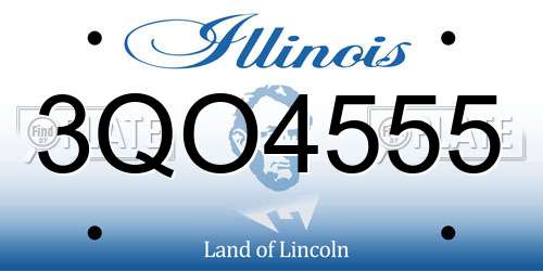 3QO4555 Illinois License Plate