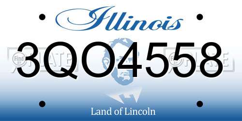 3QO4558 Illinois License Plate