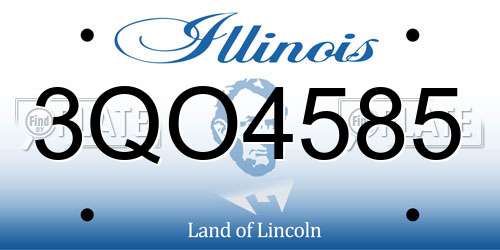 3QO4585 Illinois License Plate