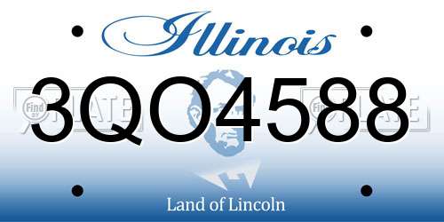 3QO4588 Illinois License Plate