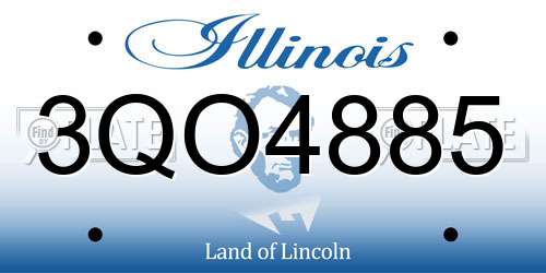 3QO4885 Illinois License Plate