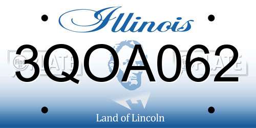 3QOA062 Illinois License Plate