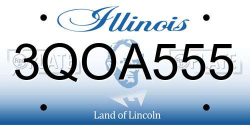 3QOA555 Illinois License Plate