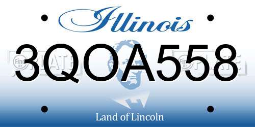 3QOA558 Illinois License Plate
