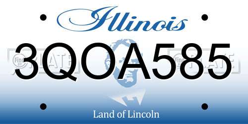 3QOA585 Illinois License Plate