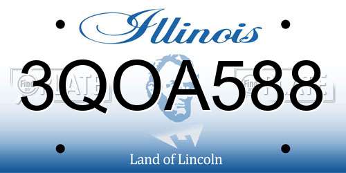3QOA588 Illinois License Plate