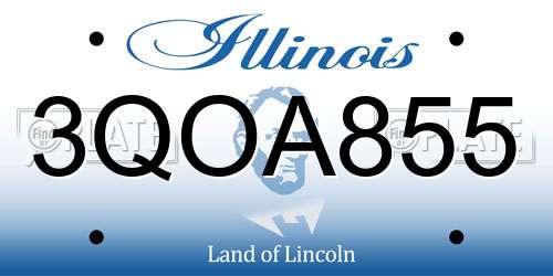 3QOA855 Illinois License Plate