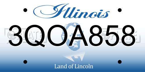 3QOA858 Illinois License Plate