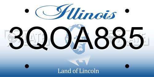 3QOA885 Illinois License Plate