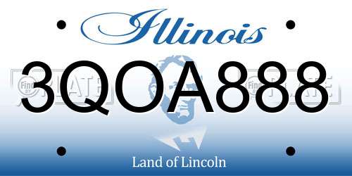 3QOA888 Illinois License Plate