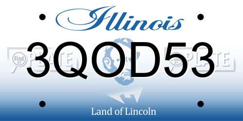 3QOD53 Illinois License Plate