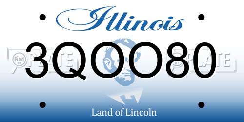 3QOO80 Illinois License Plate