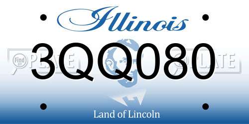 3QQ080 Illinois License Plate