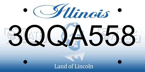 3QQA558 Illinois License Plate