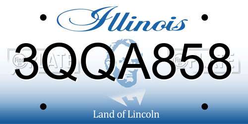 3QQA858 Illinois License Plate