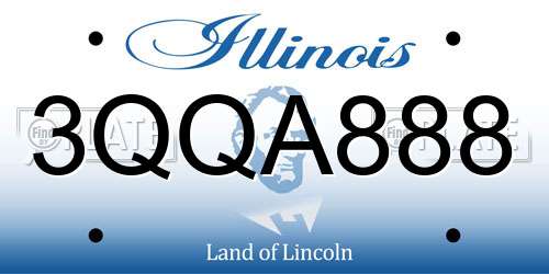 3QQA888 Illinois License Plate