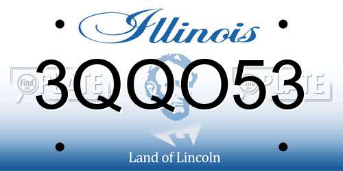 3QQO53 Illinois License Plate