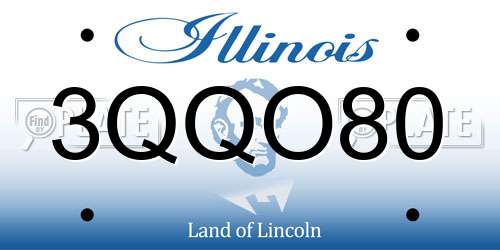3QQO80 Illinois License Plate