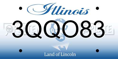 3QQO83 Illinois License Plate