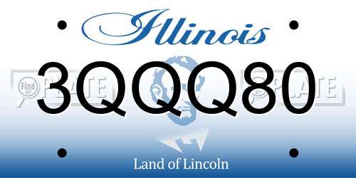 3QQQ80 Illinois License Plate