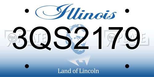 3QS2179 Illinois License Plate