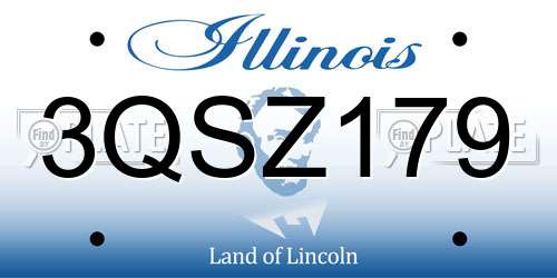 3QSZ179 Illinois License Plate