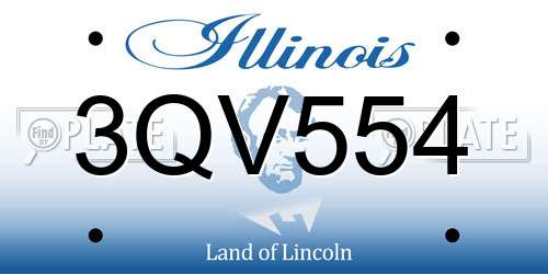 3QV554 Illinois License Plate