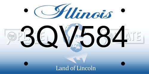 3QV584 Illinois License Plate