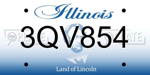 3QV854 Illinois License Plate