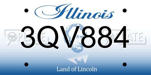 3QV884 Illinois License Plate