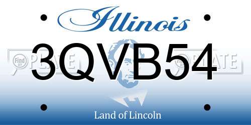 3QVB54 Illinois License Plate