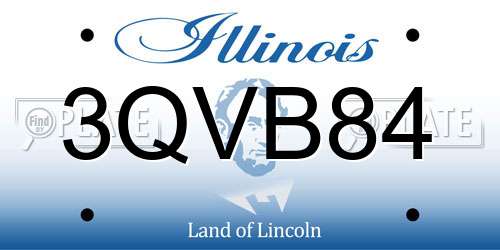 3QVB84 Illinois License Plate