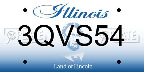 3QVS54 Illinois License Plate