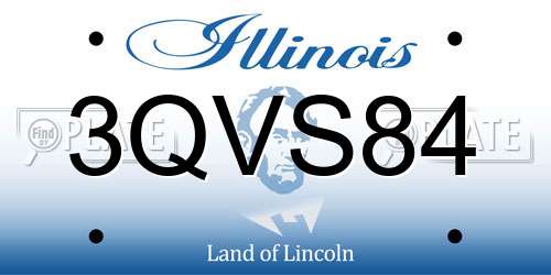 3QVS84 Illinois License Plate