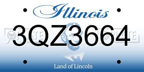 3QZ3664 Illinois License Plate
