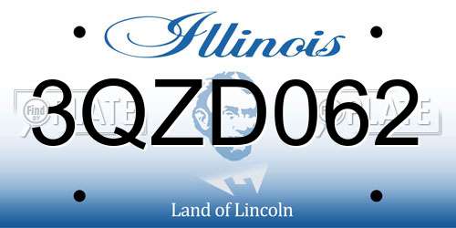 3QZD062 Illinois License Plate