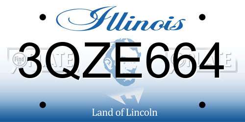 3QZE664 Illinois License Plate