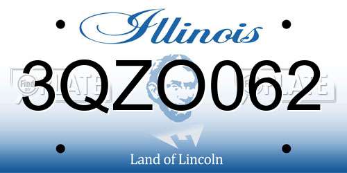 3QZO062 Illinois License Plate