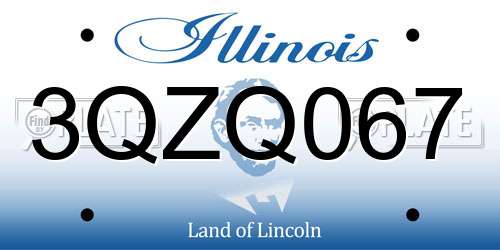 3QZQ067 Illinois License Plate
